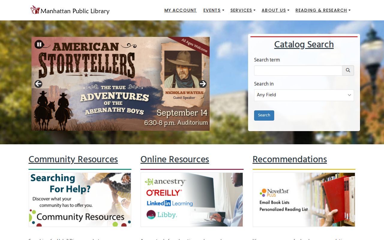 Manhattan Public Library local history and directory access
