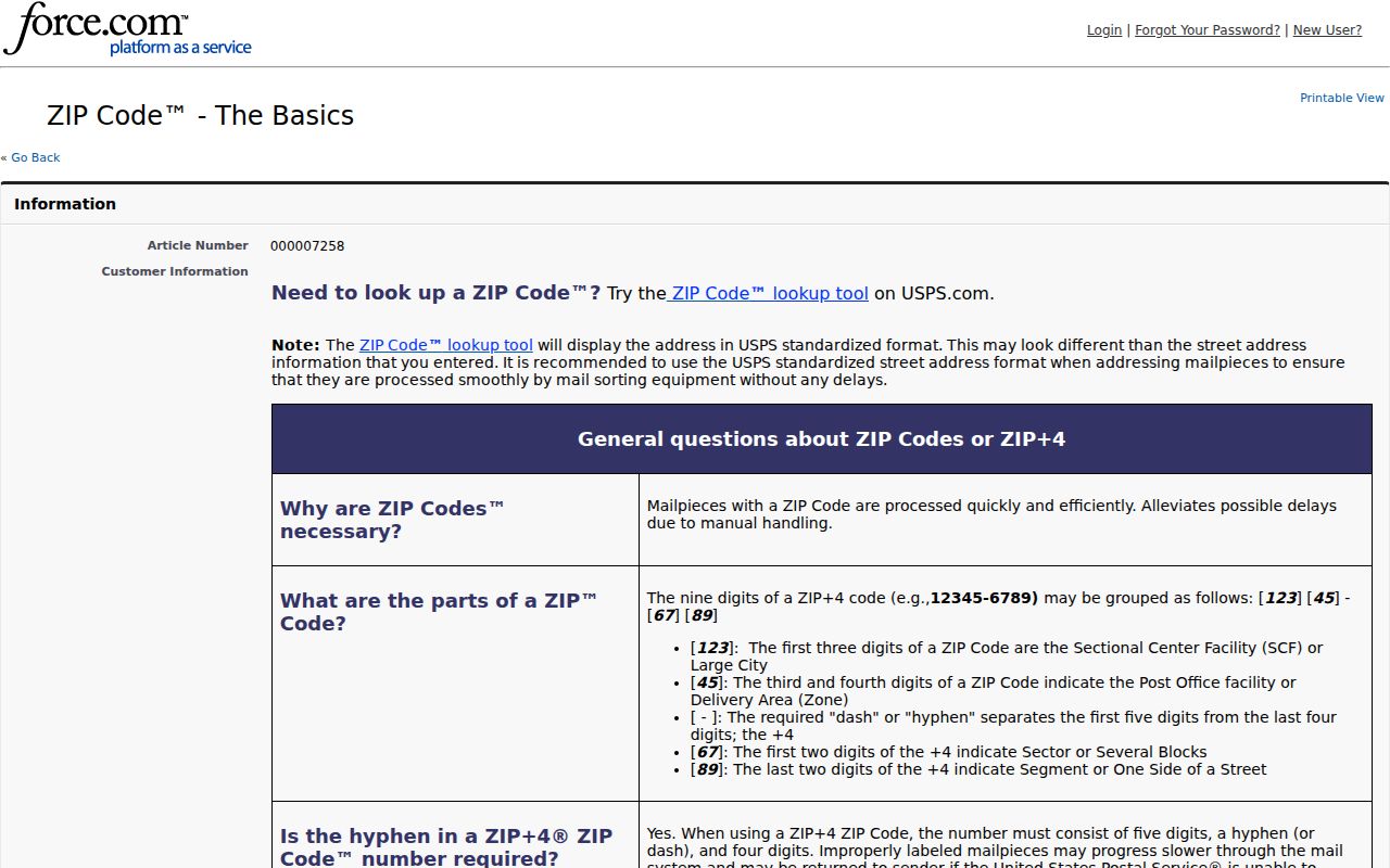 USPS guidance used to interpret the Manhattan ZIP code directory